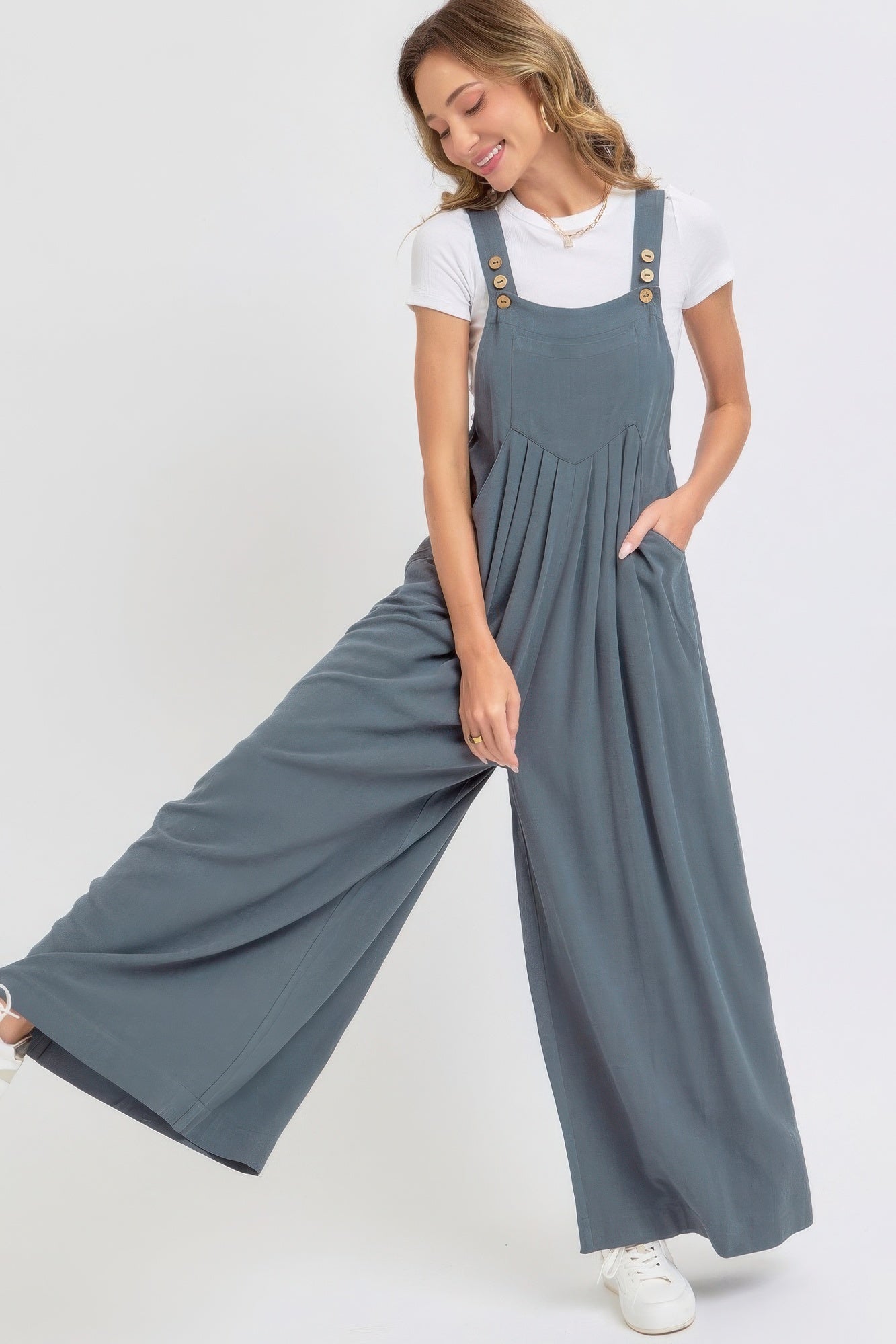 Adjustable Strap Wide Leg Overall