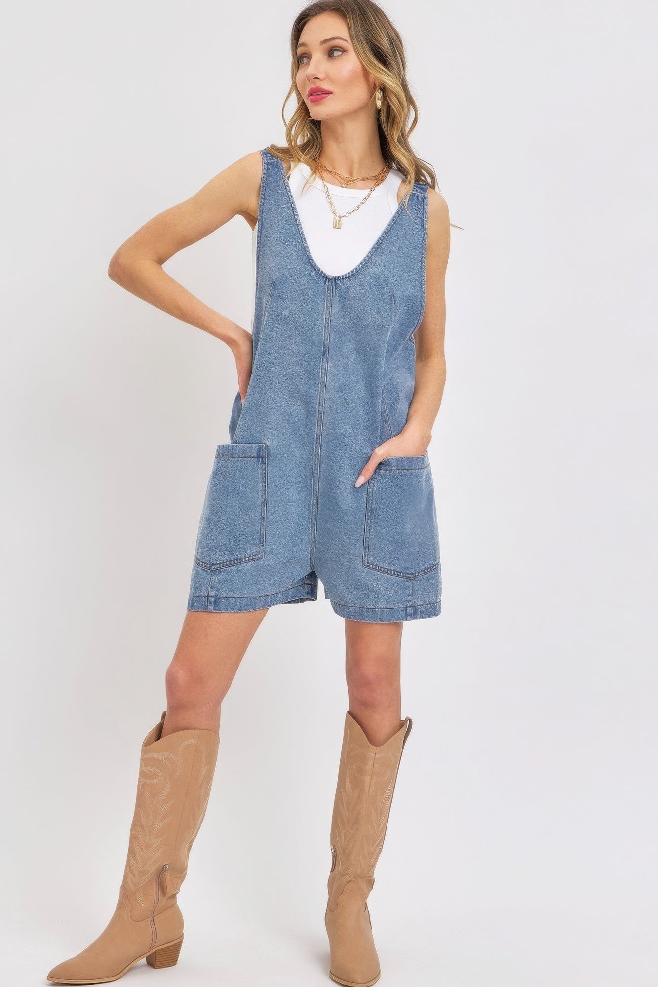 Summer Denim Romper