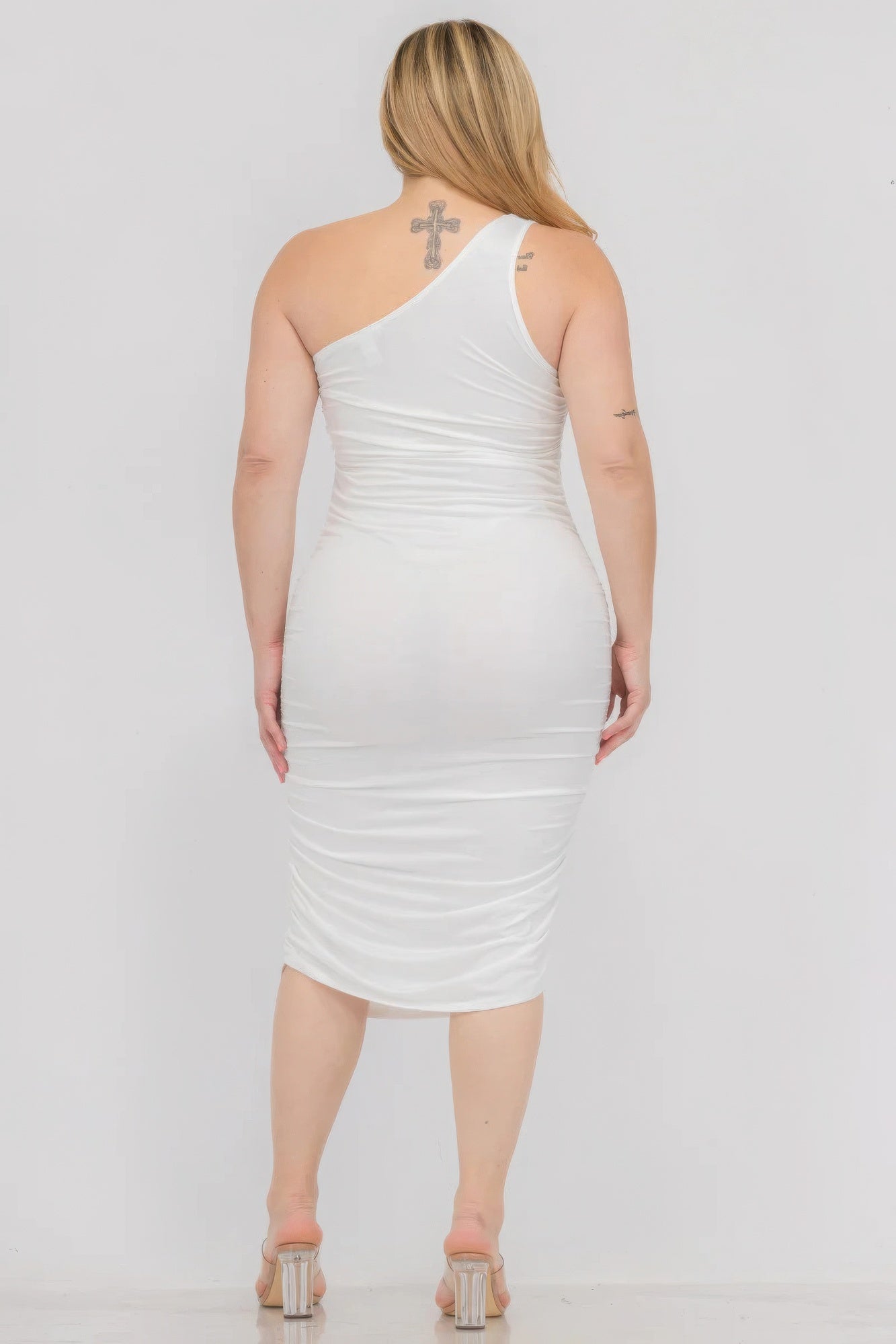 Plus Size One Shoulder Cutout Bodycon Dress