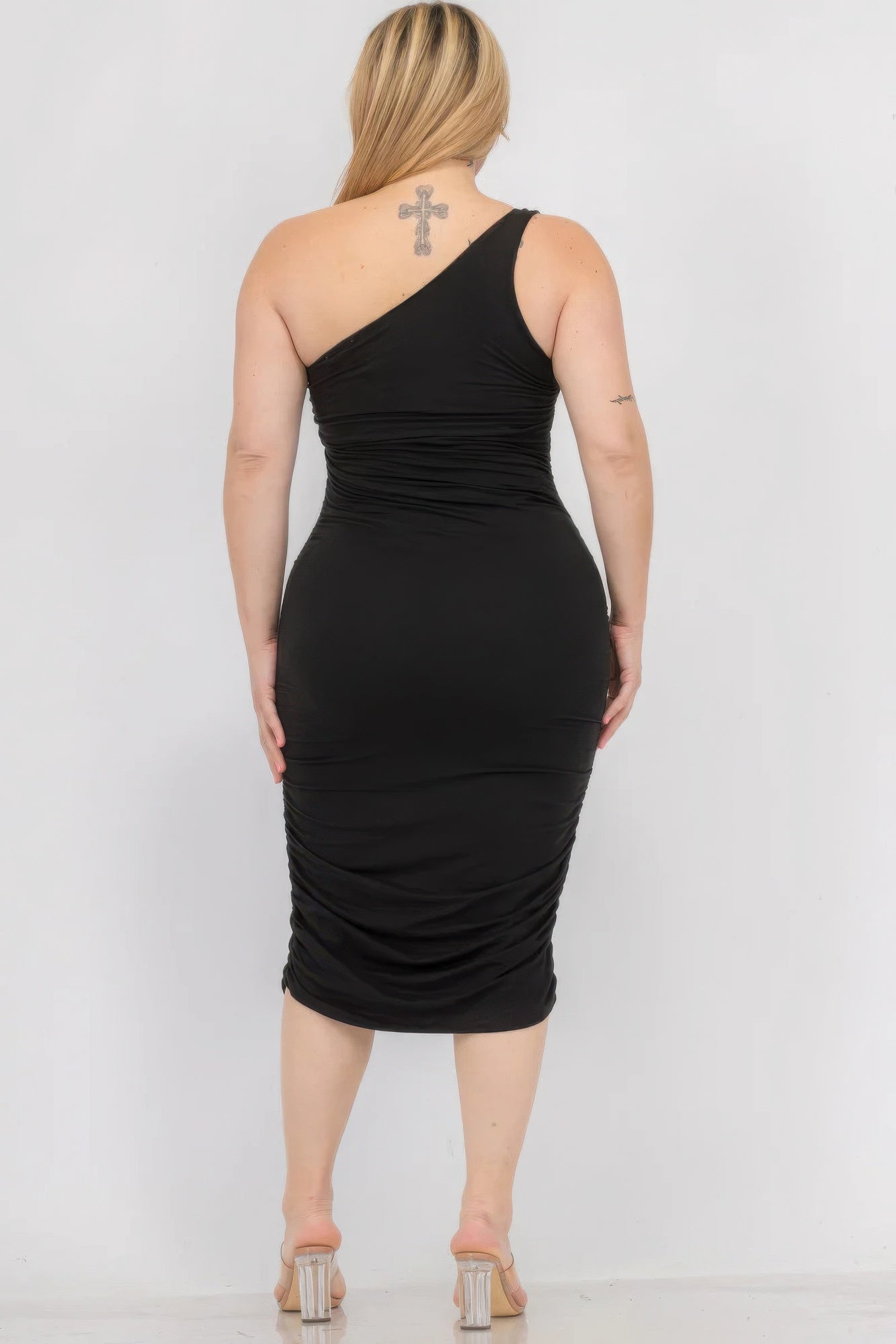 Plus Size One Shoulder Cutout Bodycon Dress