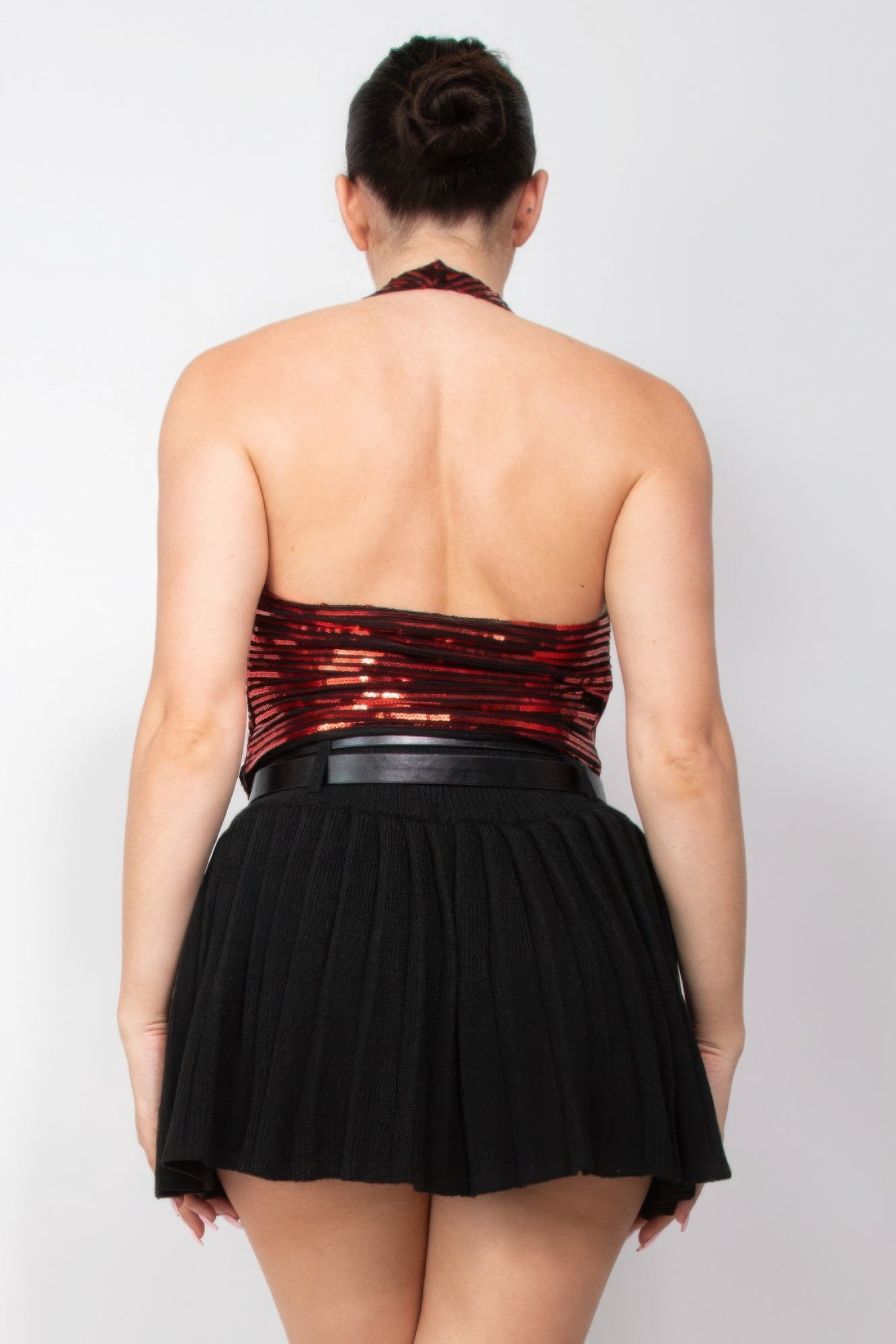 Metallic Striped Sequin Top