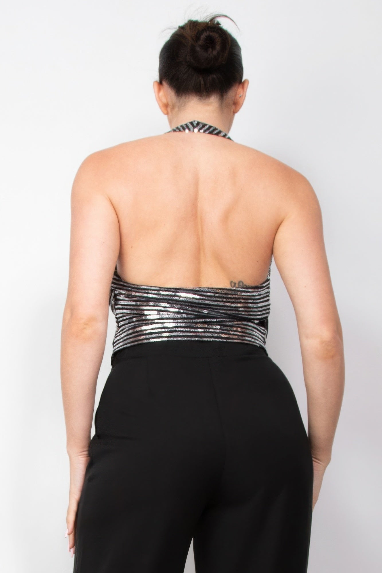 Metallic Striped Sequin Top