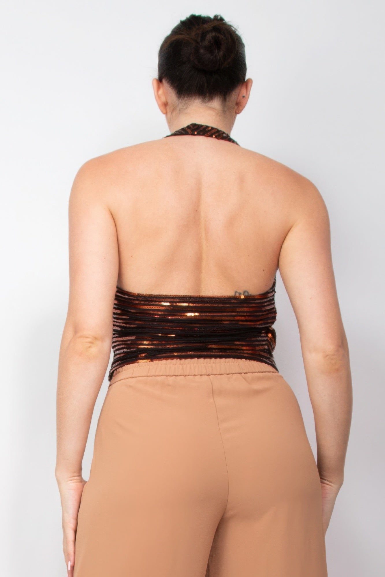 Metallic Striped Sequin Top