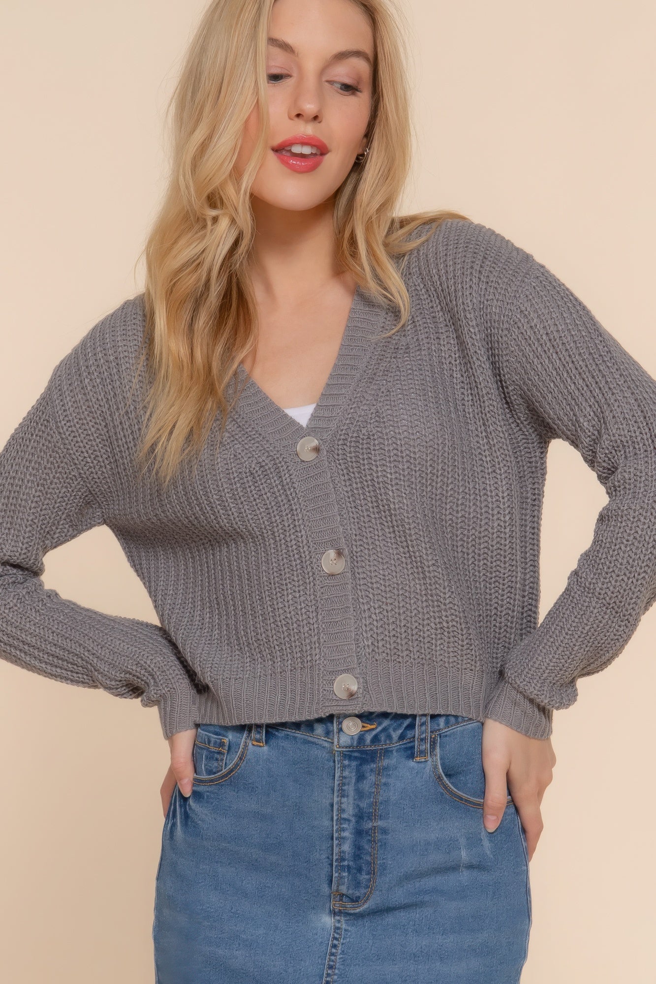 Long Sleeve V-Neck Cardigan