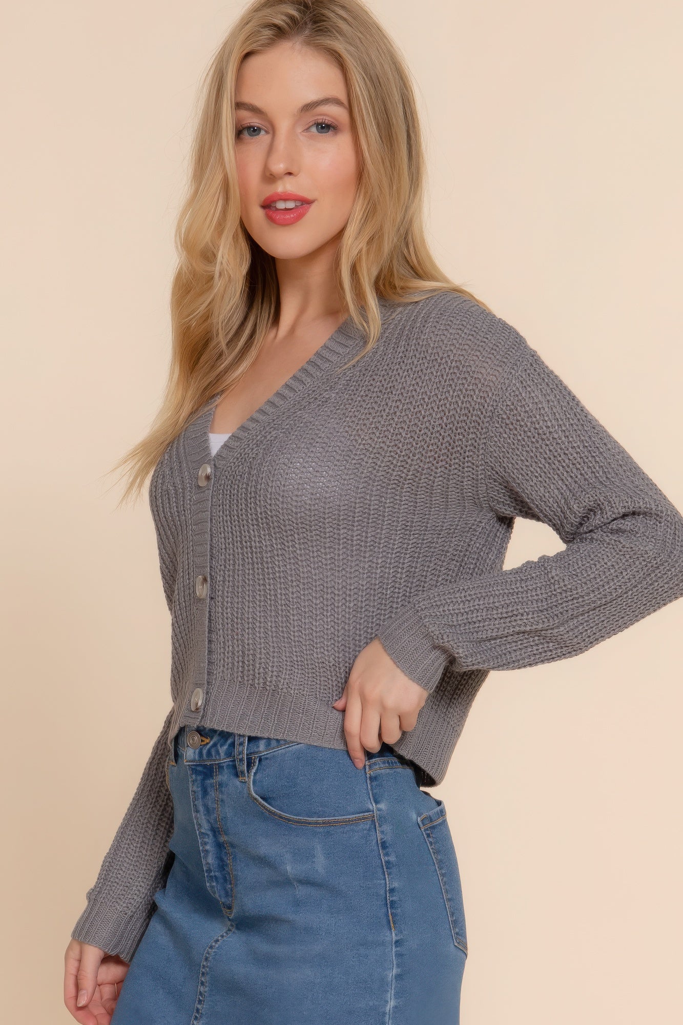 Long Sleeve V-Neck Cardigan