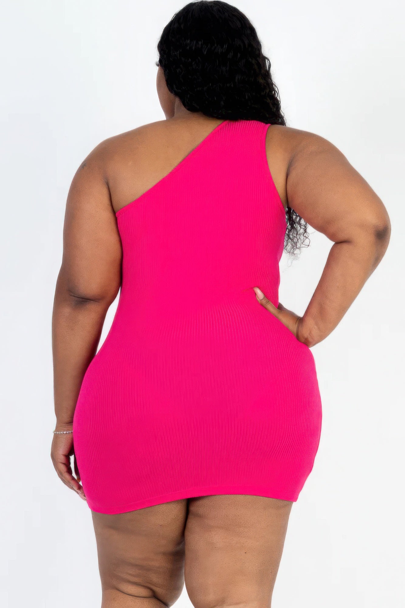 Plus Size One Shoulder Cutout Bodycon Dress