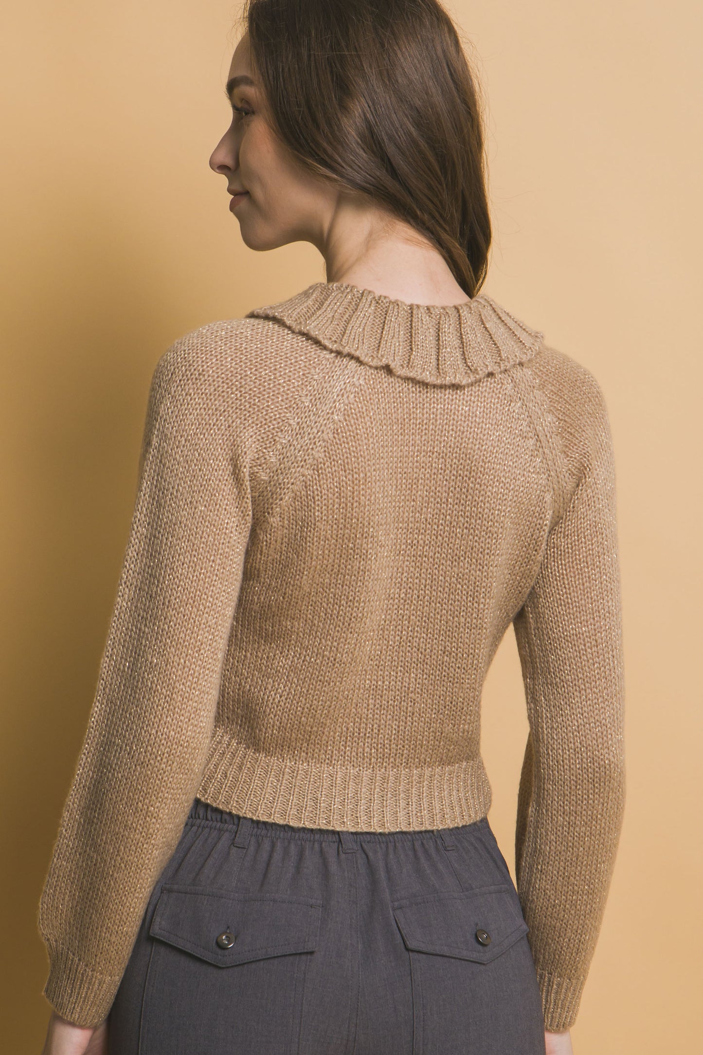 Mid Crop Short Collar Sweater