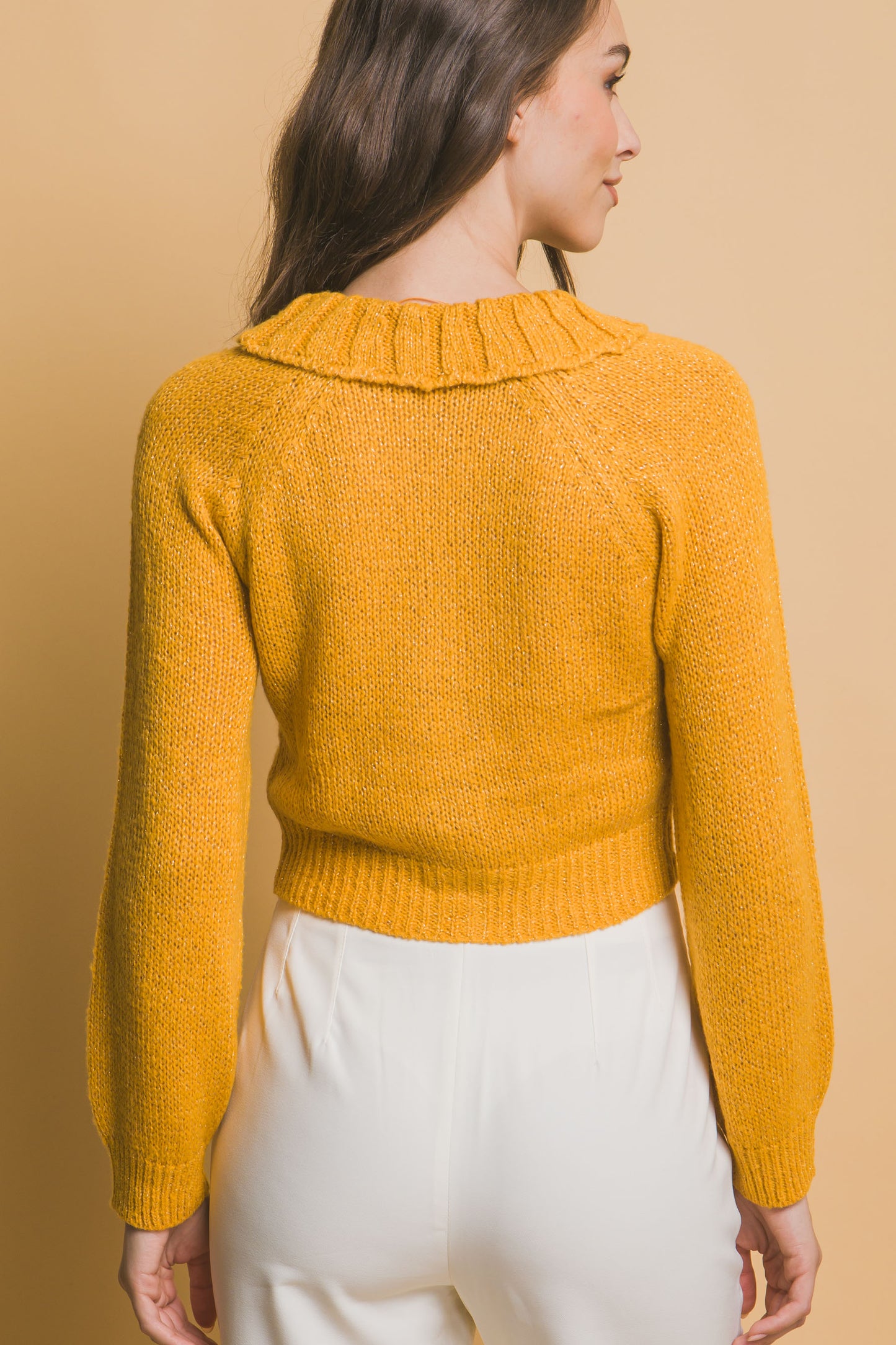 Mid Crop Short Collar Sweater