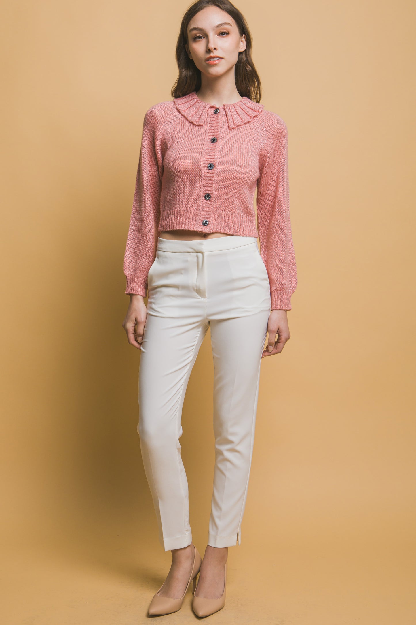 Mid Crop Short Collar Sweater