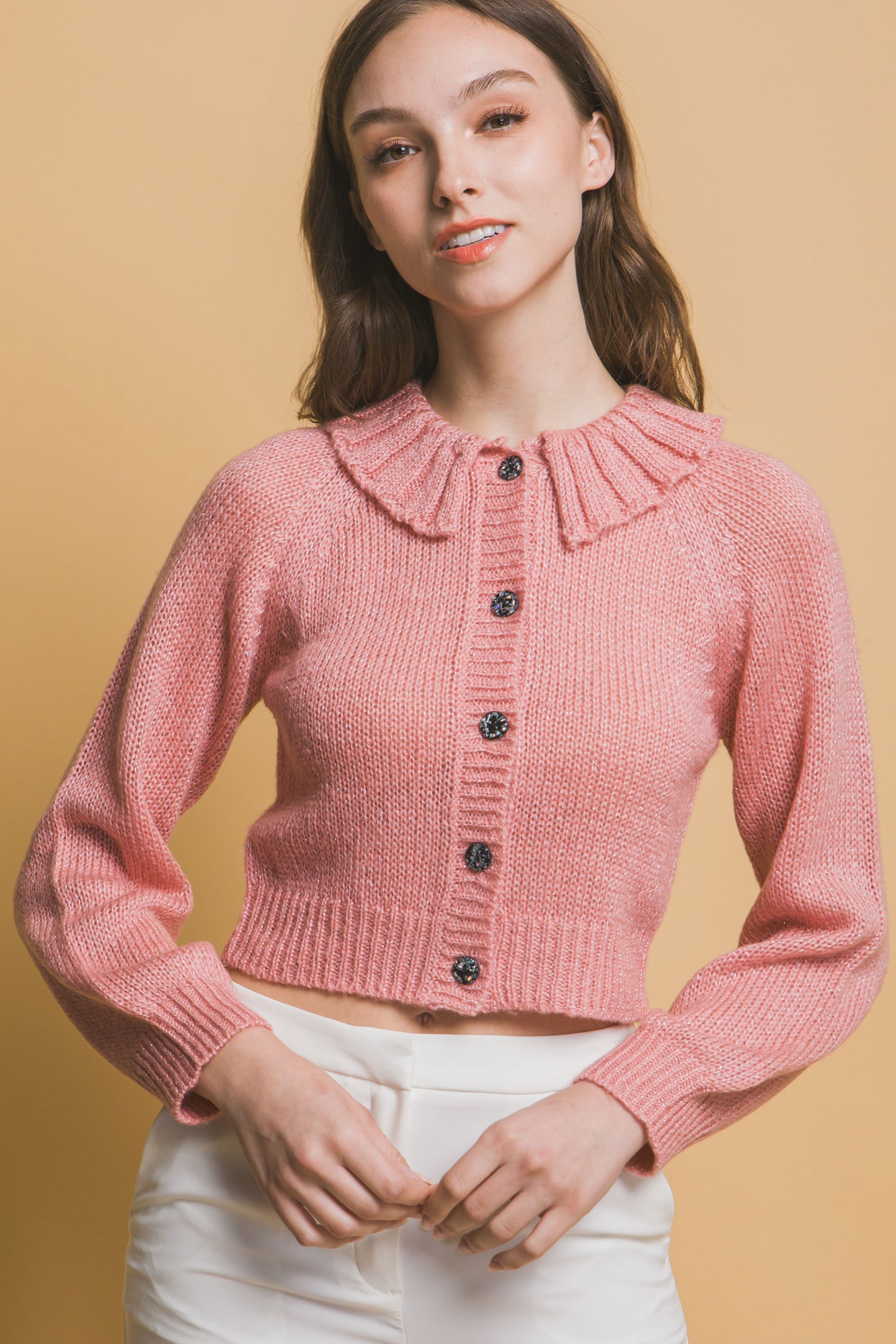 Mid Crop Short Collar Sweater