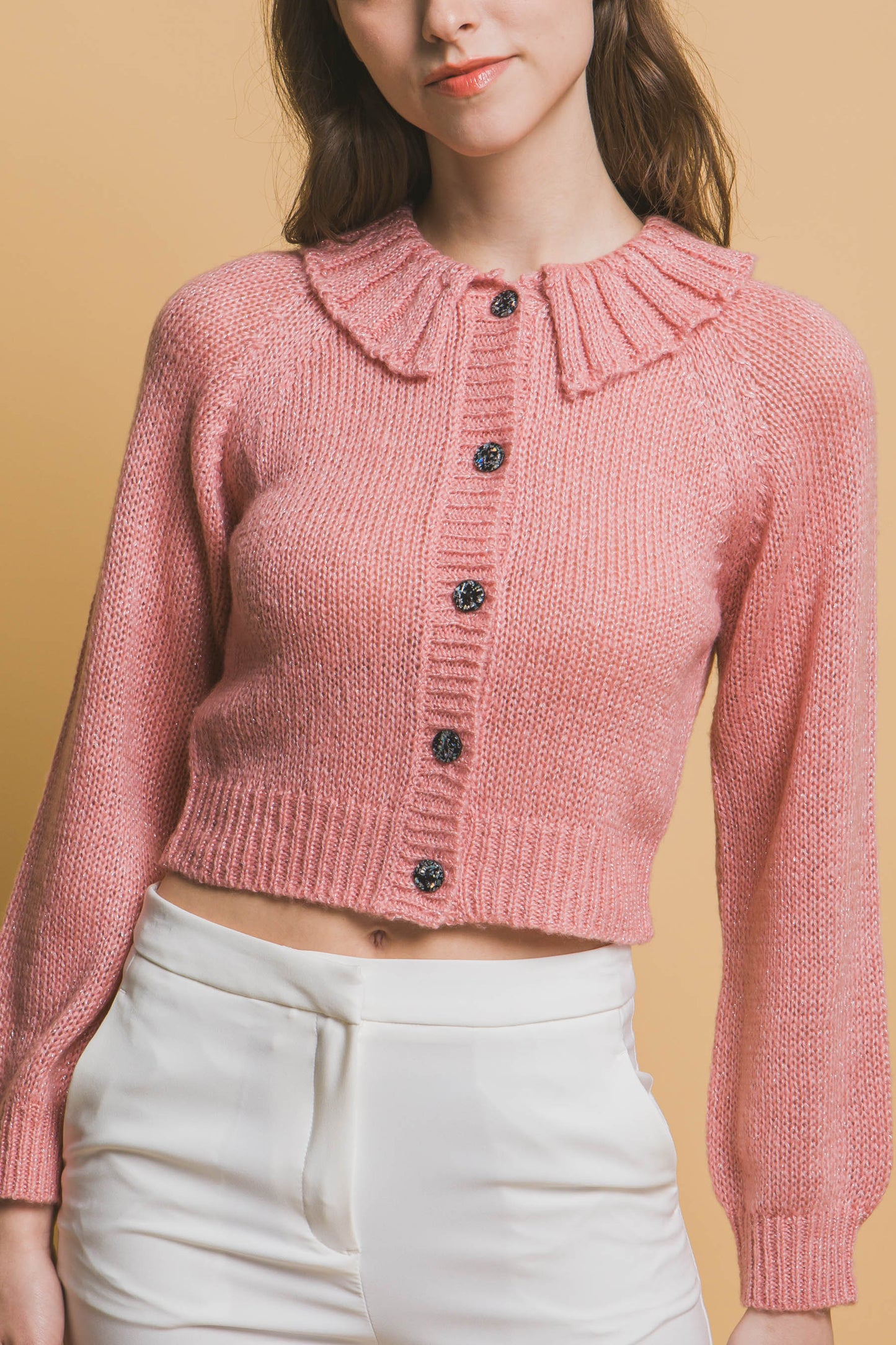 Mid Crop Short Collar Sweater