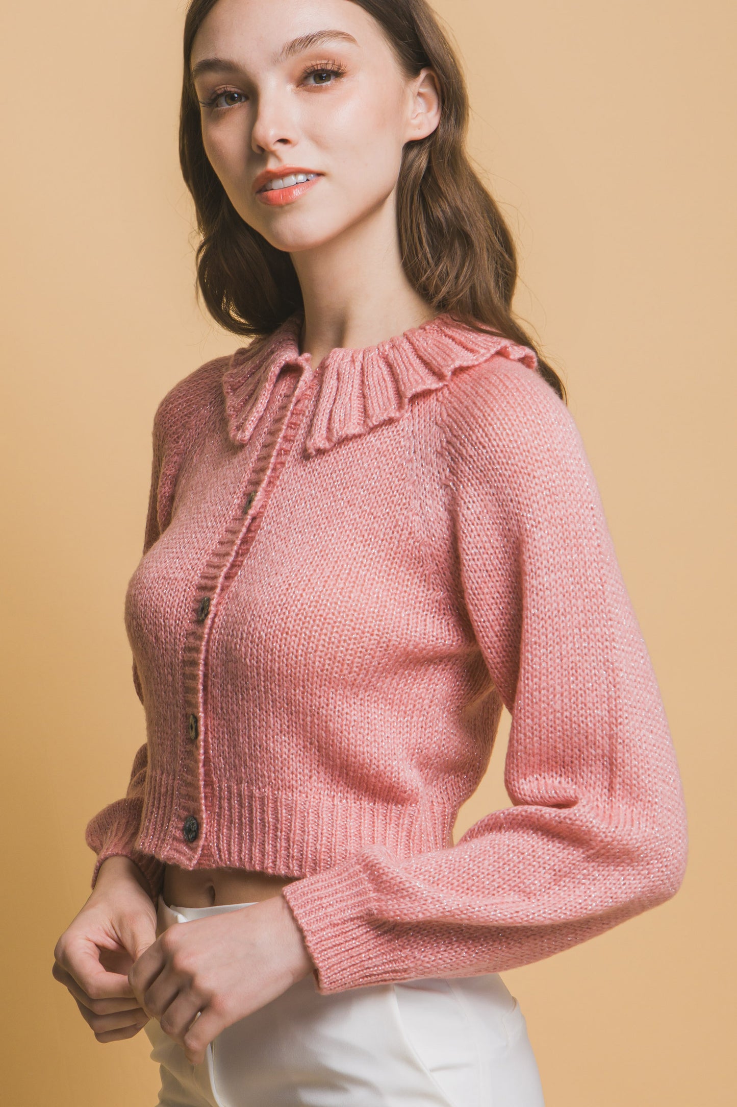Mid Crop Short Collar Sweater