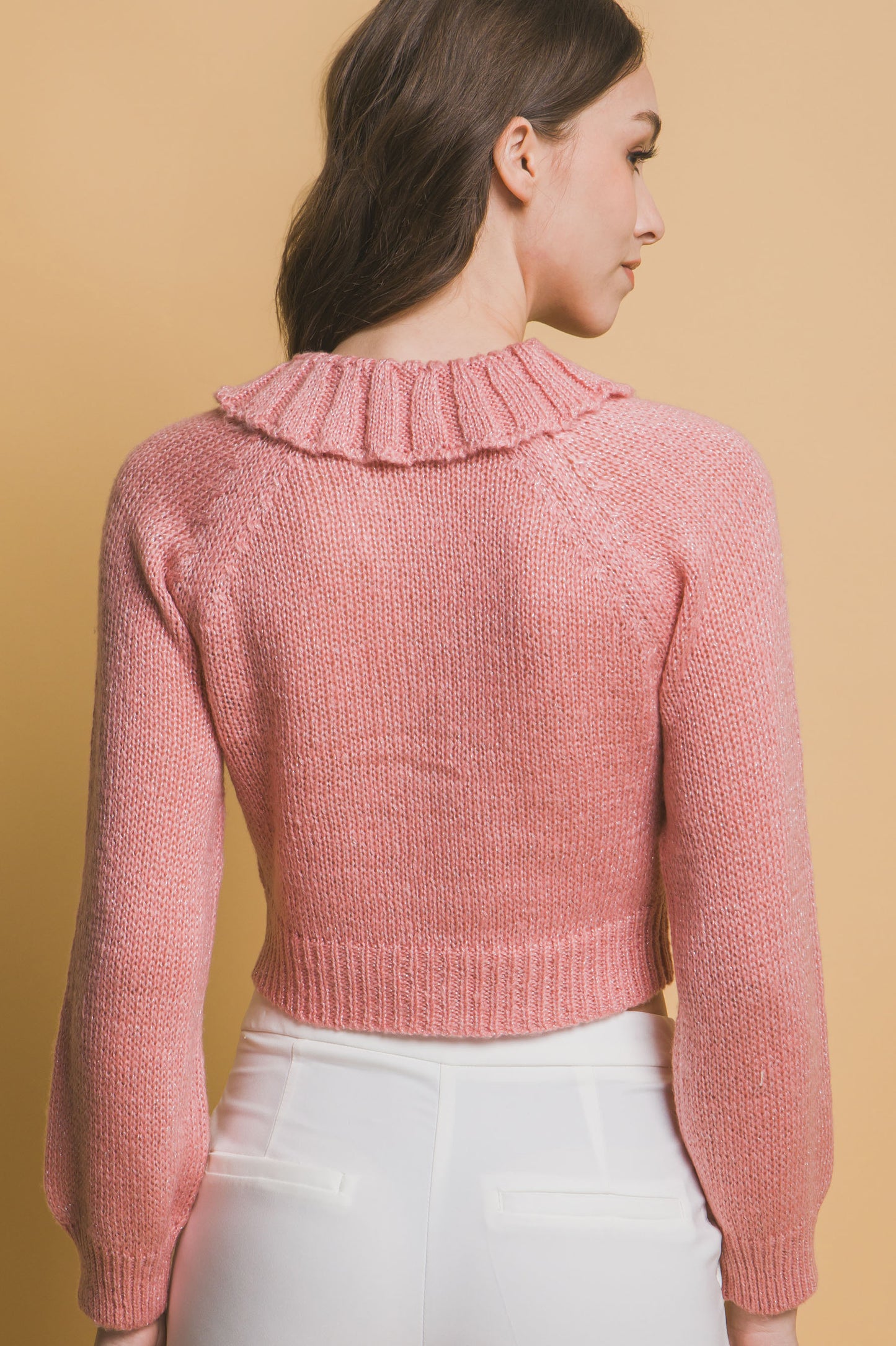Mid Crop Short Collar Sweater