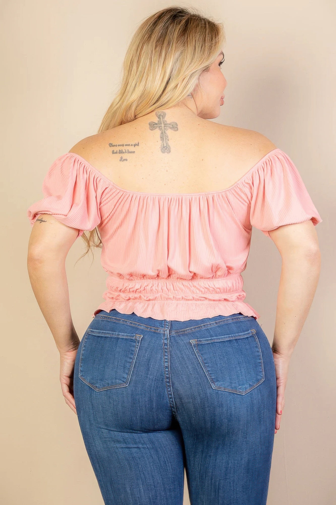 Plus size Puff Sleeve Knit Top