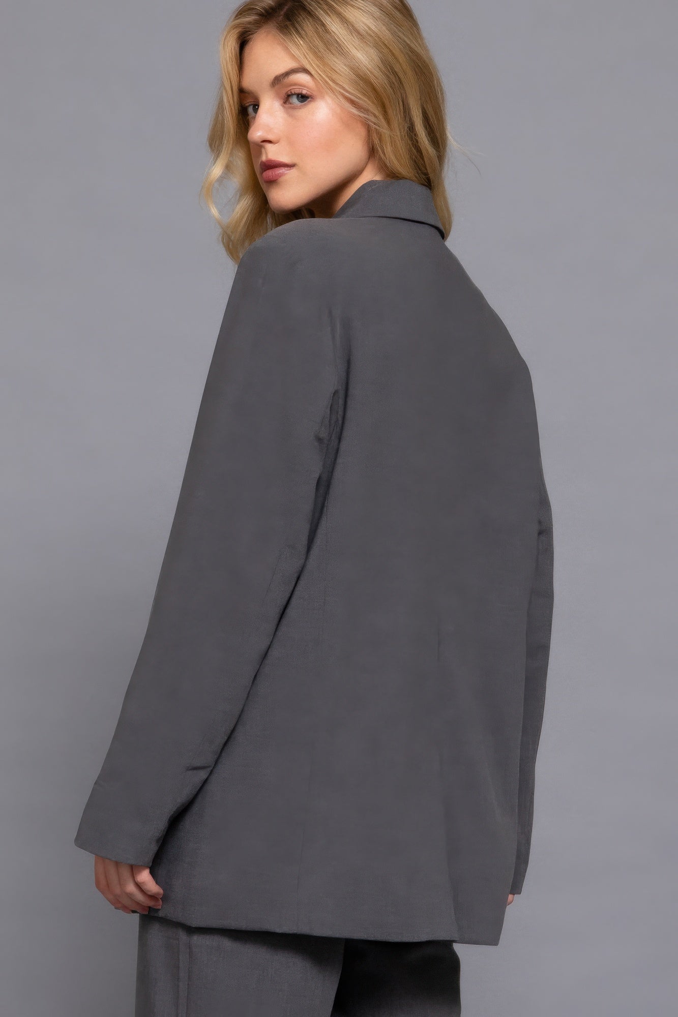 Long Sleeve Front Button Blazer