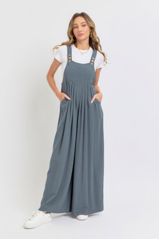 Adjustable Strap Wide Leg Overall