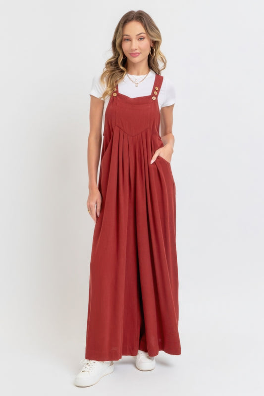 Adjustable Strap Wide Leg Overall