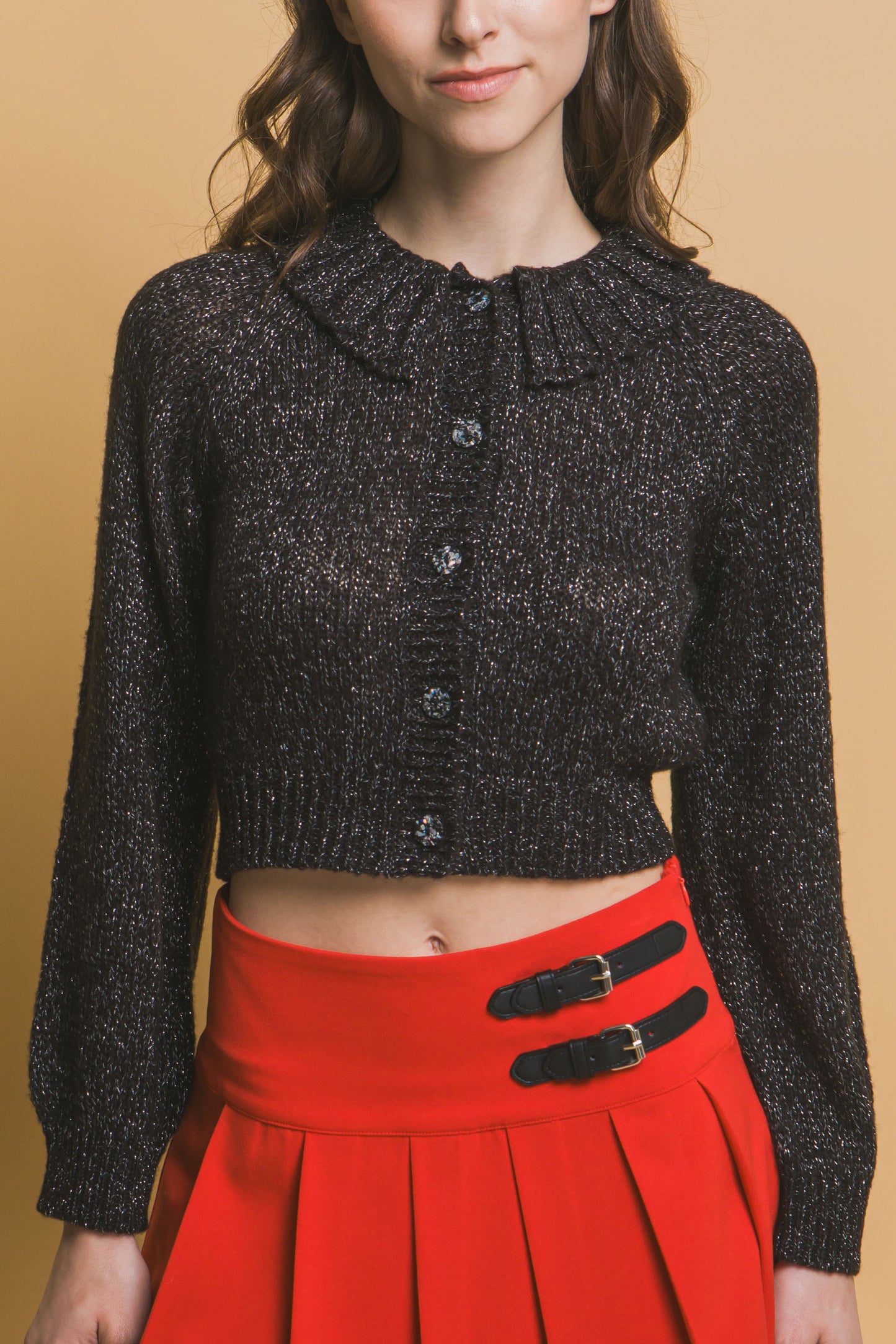 Mid Crop Short Collar Sweater