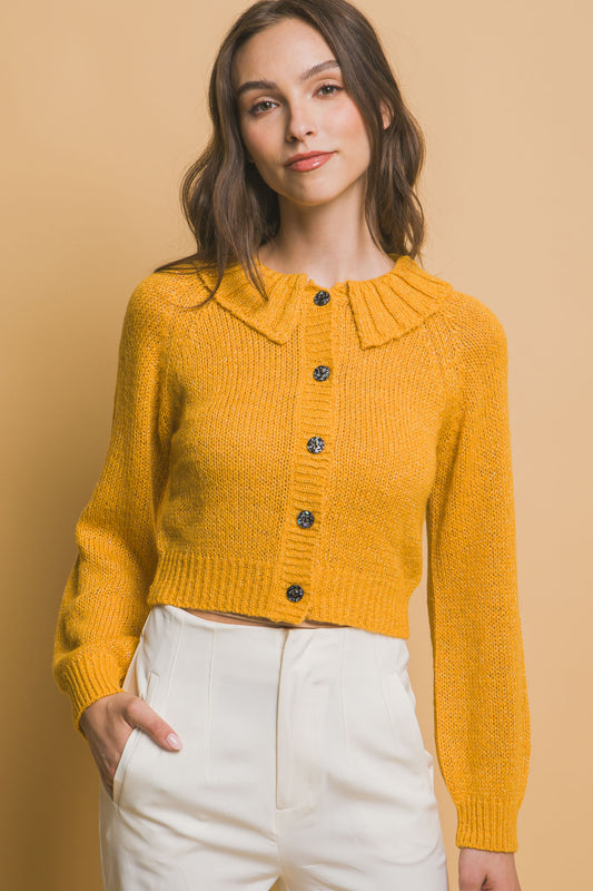 Mid Crop Short Collar Sweater