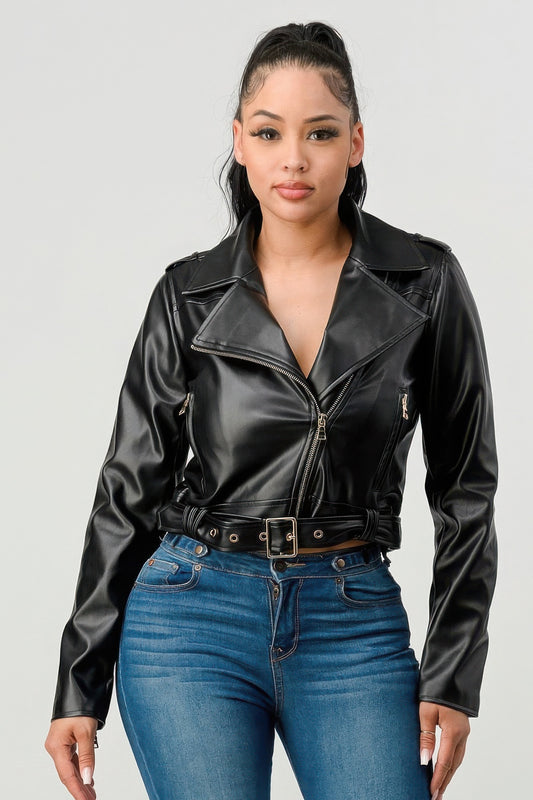 Black Faux Leather Jacket