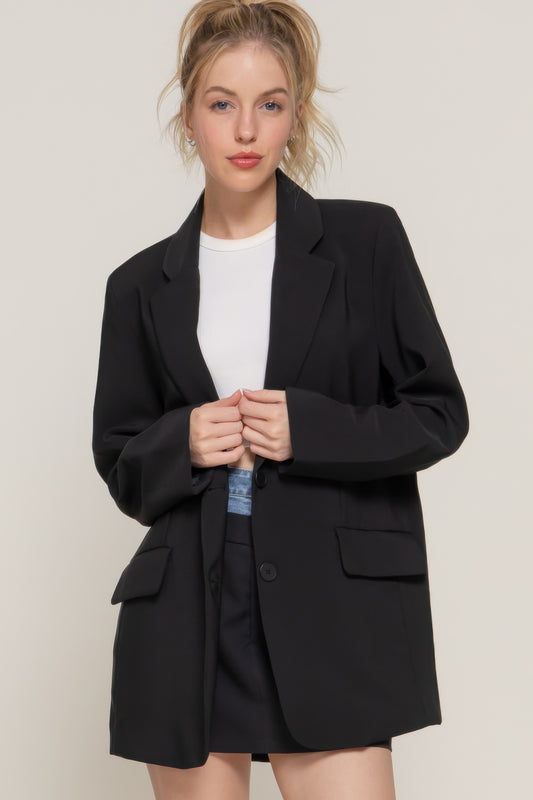 Long Sleeve Front Button Blazer