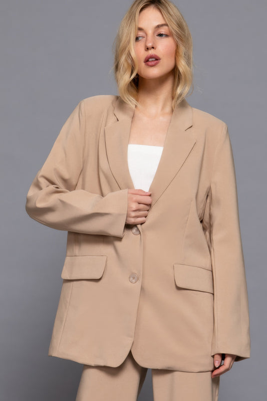 Long Sleeve Front Button Blazer